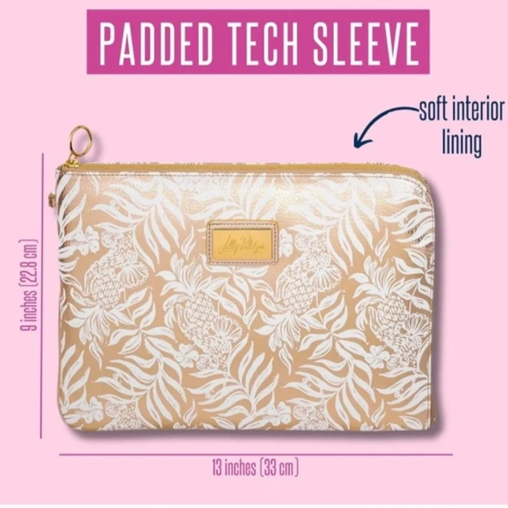 NWT Lilly Pulitzer Padded Tech Sleeve Laptop With Pouch